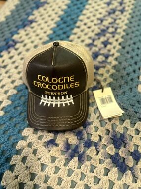 Stetson Brown & Cream 'Cologne Crocodiles' Embroidered Trucker Hat